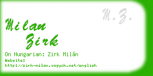 milan zirk business card